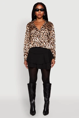 Womens Crepe Knit Mini Tiered Skort,