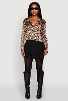 Womens Crepe Knit Mini Tiered Skort,