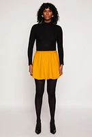 Womens Crepe Knit Bubble Skirt, Yellow, Size S