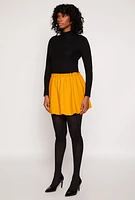 Womens Crepe Knit Bubble Skirt, Yellow, Size S