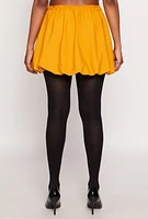 Womens Crepe Knit Bubble Skirt, Yellow, Size S