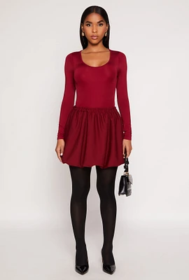 Womens Crepe Knit Bubble Skirt,