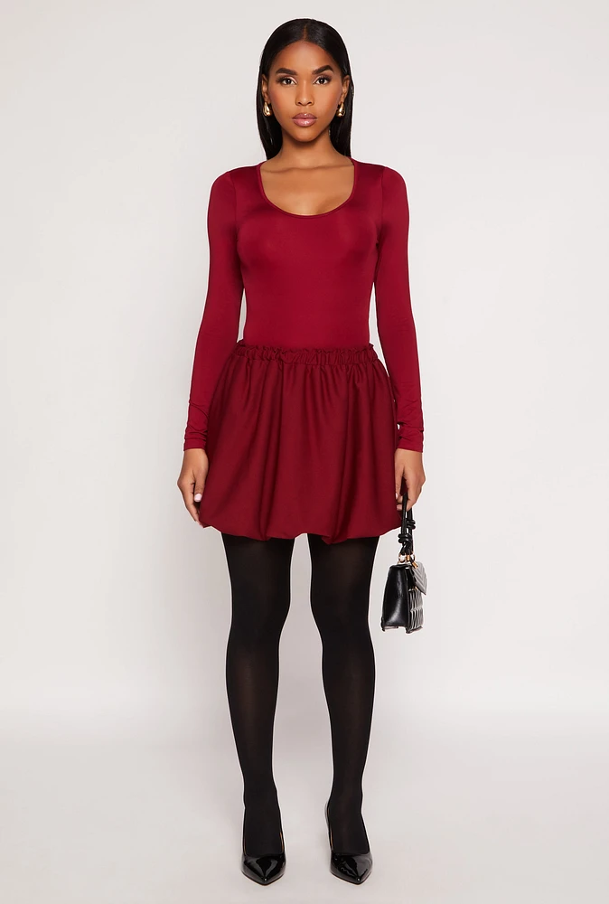 Womens Crepe Knit Bubble Skirt,