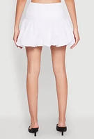 Womens High Waisted Mini Bubble Skirt, White, Size XL