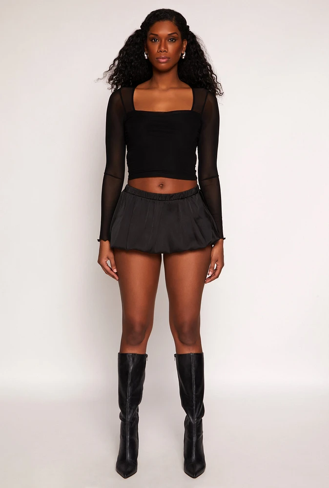 Womens Daisy Micro Bubble Skort,