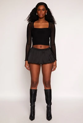 Womens Daisy Micro Bubble Skort,