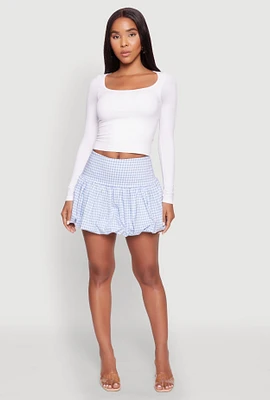 Womens Gingham Bubble Skirt,