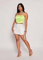 Womens Haute Monde Tabbed Cargo Pocket Mini Skirt, White, Size S