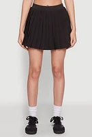 Womens Cell Phone Pocket Pleated Mini Skort,