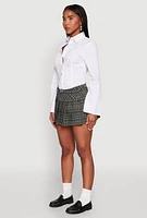 Womens Madden Girl Belted Pleated Mini Skirt, Green,