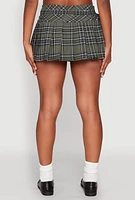 Womens Madden Girl Belted Pleated Mini Skirt, Green, Size XL