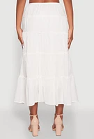 Womens Almost Famous Tiered Skirt, White, Size S