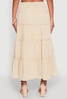 Womens Almost Famous Tiered Skirt, Khaki, Size XL