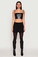 Womens Almost Famous Fold Over Waist Mini Bubble Skirt, Black, Size L
