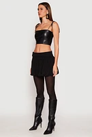 Womens Almost Famous Fold Over Waist Mini Bubble Skirt, Black, Size L