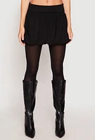Womens Almost Famous Fold Over Waist Mini Bubble Skirt, Black, Size L