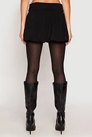 Womens Almost Famous Fold Over Waist Mini Bubble Skirt, Black, Size L