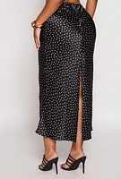 Womens Almost Famous Satin Printed Pattern Midi Skirt,