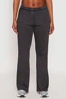 Womens Brushed Knit Acid Wash Flare Sweatpants,