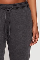 Womens Brushed Knit Acid Wash Flare Sweatpants,