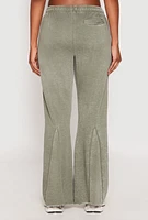 Womens Brushed Knit Acid Wash Flare Sweatpants, Green, Size M