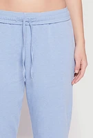 Womens Brushed Knit Acid Wash Flare Sweatpants, Blue,