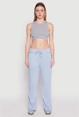 Womens Frayed Acid Wash Sweatpants,