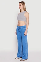 Womens Frayed Acid Wash Sweatpants,