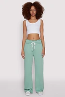 Womens Drawstring Paper Bag Waist Sweatpants,