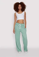 Womens Drawstring Paper Bag Waist Sweatpants,