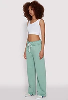 Womens Drawstring Paper Bag Waist Sweatpants,