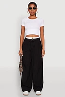 Womens Iris Contrast Waistband Pinstripe Trousers, S