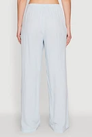 Womens Drawstring Palazzo Pants, Blue, Size S