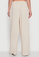 Womens Drawstring Palazzo Pants, Khaki, Size XL
