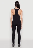 Womens Seamless Racerback Catsuit, Black, Size S-M