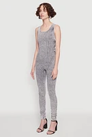 Womens Mineral Wash Lace Up Back Pintuck Jumpsuit, Grey, Size S