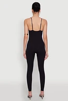 Womens Daisy Sleeveless V Neck Catsuit, M