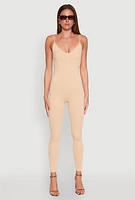 Womens Daisy Sleeveless V Neck Catsuit,