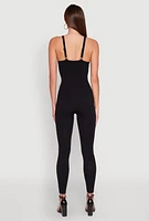 Womens Daisy Seamless Ribbed Knit Catsuit, S