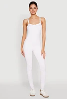 Womens Daisy Seamless Ribbed Knit Catsuit, White, Size S