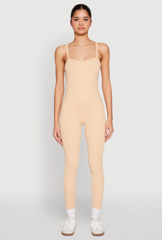 Womens Daisy Seamless Ribbed Knit Catsuit,