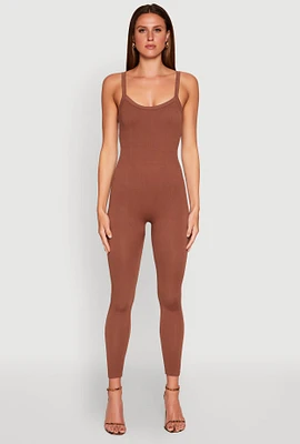 Womens Daisy Seamless Ribbed Knit Catsuit,