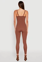 Womens Daisy Seamless Ribbed Knit Catsuit, M