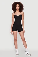 Womens Daisy Scoop Neck Romper, Black, Size S