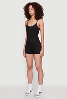 Womens Daisy Scoop Neck Romper, Black, Size S