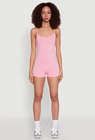 Womens Daisy Scoop Neck Romper, Pink,