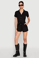 Womens Haute Monde Tie Waist Belted Romper,