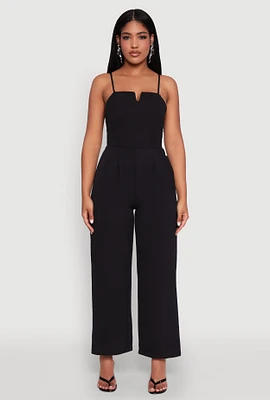 Womens Crepe Knit Pleated Jumpsuit,