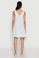 Womens Chic Gauze Knit Ruched Shift Dress,