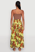 Womens Floral Print Smocked Tiered Midi Dress,